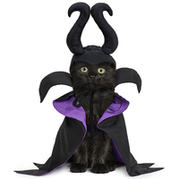 Costume de chien d'Halloween de luxe accessoire de vêtements pour animaux de compagnie de sorcière de fée sombre