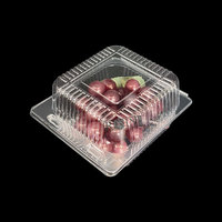 Boîte à fruits jetable avec couvercle Boîte d'emballage transparente pour conserver la fraîcheur Pastèque Jacquier Pet Raisin Boîte en plastique