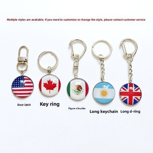 Porte-clés en métal avec pendentif drapeau de football en acier inoxydable, idéal comme cadeau - Product Image 2