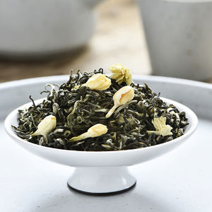 Thé vert biologique mélangé au jasmin, thé en vrac premium pour la santé, thé fleuri en boîte, floral et onctueux - Product Image 4