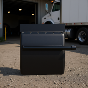 24 In X 24 In Quarter Fenders For Semi Trucks With Tube Bracket Mounting <b>Hardware</b> Truck Accessories Black Steel - Product Image 2