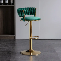 Chaise de bar élégante et moderne en tissu, avec dossier et repose-pieds, pour bistrot et appartement - Mobilier de Chine