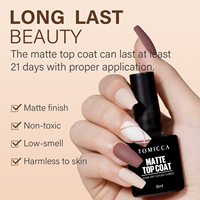 Vernis Gel UV Professionnel TOMICCA 8ML Écologique Longue Durée Séchage Rapide Non Toxique Couche de Finition Mate Fournitures pour Ongles en Bouteille