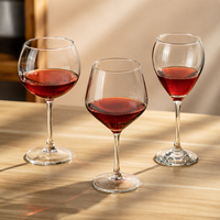 Verre à vin classique transparent à long pied pour vin rouge, vin blanc, mariage, fête, restaurant, hôtel, bar, vente en gros, logo personnalisé