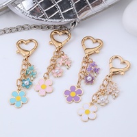 Pendentif de sac double face coloré à motif floral pour femme, porte-clés en alliage de zinc, cadeau de vacances pour enfant, pendentif de sac ou de clés de voiture