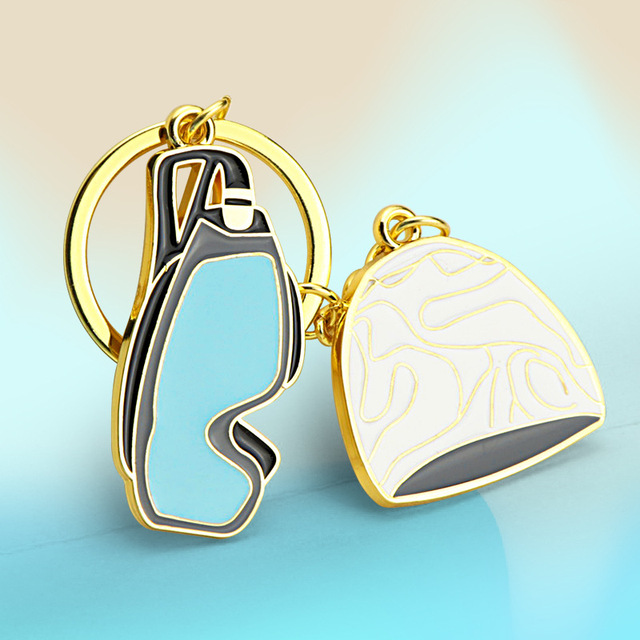 New Metal Swimming Goggle Cap Shaped Keyrings Gifts Swimming Pool Eyeglass Key Chain Swimming Keychain New Design