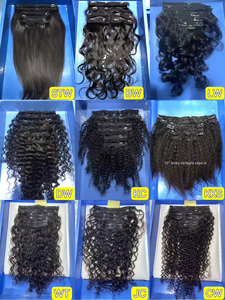 XBL 10-26 pouces couleur naturelle sans couture Clip dans les extensions de cheveux vrais cheveux humains Invisible Clip Ins Extension pour Salon - Product Image 4