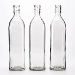 VISTA热卖批发高级方形空玻璃瓶定制酒700毫升伏特加威士忌瓶