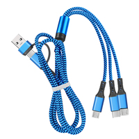 Câble de charge universel multi-têtes 5 en 1 en nylon tressé durable avec entrée USB TYPE C pour iPhone