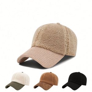 2024 New Korean Version Furry Simple Baseball <b>Cap</b> <b>Women</b> Winter Hat Casual Warm Corduroy Baseball <b>Cap</b> - Product Image 2