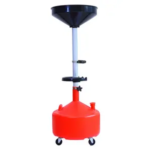 9 Gallon( 35 Liter)Portable Waste Oil Drain Industrial Fluid Drain Tank with Wheels and Adjustable Funnel Height