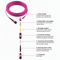 Cordon de brassage optique MPO-MPO haute densité 2,0 mm LSZH 8F 12F 24F, câble fibre optique MPO monomode multimode pour réseau 100G 400G