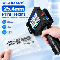 Imprimante jet d'encre portable 25,4 mm pour impression monochrome de dates d'expiration, codes QR, lots, sacs en papier et plastique