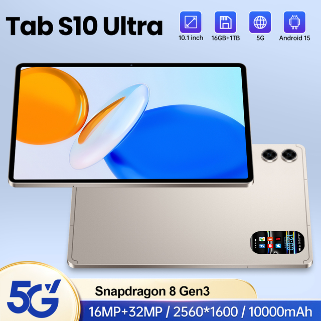Tab S10 Ultra Smart Tablet 2026 5G 16GB 1TB 10.1 Inch 2560x1600 32MP 10 Core Long Standby