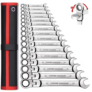 12 cái 72-Răng hộ gia đình phần cứng công cụ bảo trì có thể điều chỉnh đầu Ratchet cờ lê thiết lập cờ lê ratchetr - Product Image 2