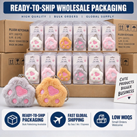 Porte-clés en peluche patte de chat douce de 4 pouces, breloque de sac en forme de griffe, prix pour machine de jeu d'arcade de centre commercial, stock direct usine