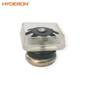 Hyderon Covered Square Tube Micro <b>Adjustment</b> Foot Transparent Plastic <b>Table</b> <b>Leg</b> Accessory Spring Loaded Metal Base - Product Image 1