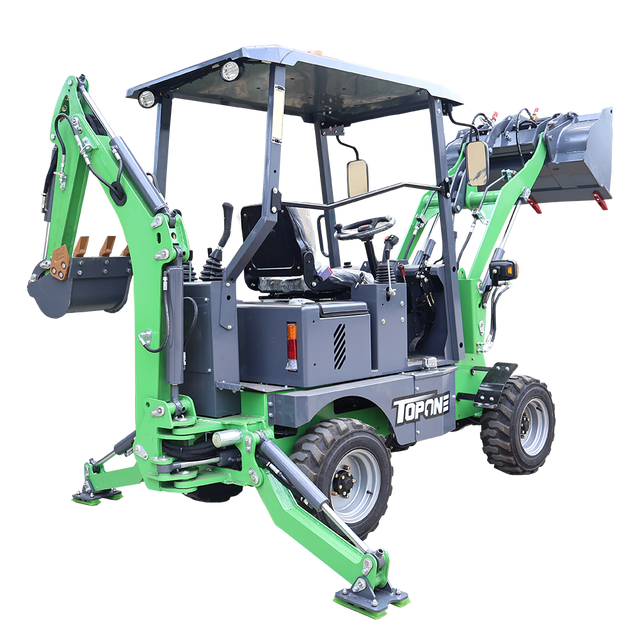 TOPONE Electric Mini Backhoe Loader Excavator TBL15-600 Electric Front End Mini Loaders 500kg Hydraulic Battery Wheel Loaders