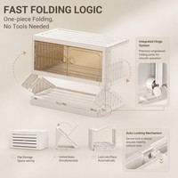 Zapatero Plegable Integrado, Armario para Zapatos Apilable con Puertas Transparentes, Organizador de Montaje Rápido para Entrada o RV