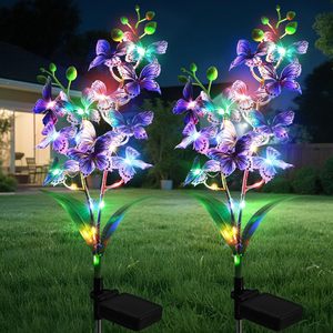 Luces Solares de Jardín con Forma de Mariposa, LED de Color Cambiante, Decorativas para Exteriores, Resistentes al Agua, Portátiles, para Patio y Césped - Product Image 1