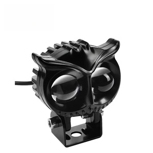 Faro LED de motocicleta de 2.6 pulgadas y 60W de aluminio con doble color, ojos de ángel, anillo halo, diseño de búho 2SMD, luz antiniebla de 2 lentes delanteras - Product Image 1