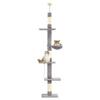 Arbre à chat mural de luxe moderne en sisal, extra large, avec maison d'activités et tour à plusieurs niveaux pour chats de grande taille, en carton