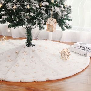 Good Style Cartoon Printing Eco-Friendly 100% Polyester Silver Gold Snow <b>Christmas</b> Tree Skirt 90cm/122cm Dia Custom Logo - Product Image 1