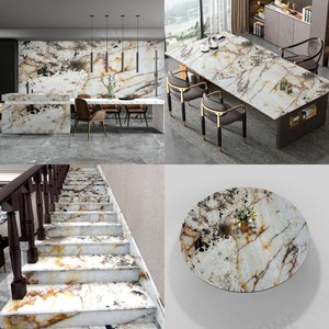 Dalle de quartzite naturel Union Stone Patagonia, luxe, translucide, polie, émaillée, dolomite, pour villas et salles à manger modernes - Product Image 5