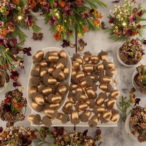 Expédition rapide, écorce d'acorn artificielle en mousse dorée, écologique, imperméable, matériau artisanal DIY, décoration <span class=keywords><strong>de</strong></span> fête à domicile, décoration <span class=keywords><strong>de</strong></span> Noël - Product Image 3