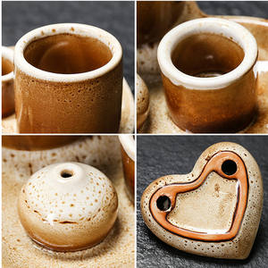 Soporte de salvia en forma de corazón Bandeja de difuminado de cerámica para <span class=keywords><strong>Palo</strong></span> <span class=keywords><strong>Santo</strong></span> White Sage Soporte de incienso de madera sagrada - Product Image 6