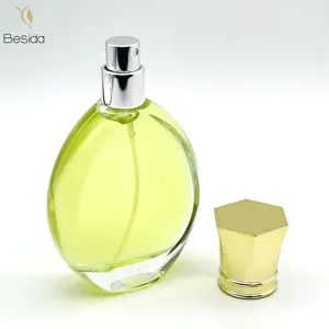 Sampel portabel kualitas tinggi mewah 30Ml 50Ml botol parfum kaca tutup kosong persegi datar dapat diisi ulang