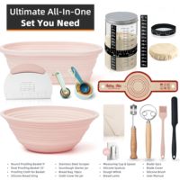 Kit complet de démarrage au levain 9 "rond 10" ovale Silicone Banneton paniers à pain Kit d'épreuvage de pâte
