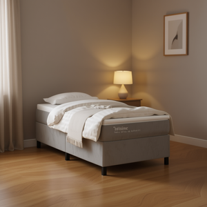 Upholstered Bed <b>Frame</b> Light <b>Grey</b> Fabric Minimalist Design Soft Bed Style Wood <b>Frame</b> - Product Image 2