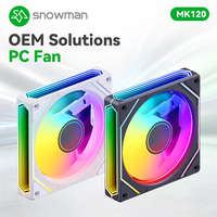 Ventilador para Caja de PC SNOWMAN MK120-ARGB-WH de 120 mm, Blanco, ARGB, Espejo Infinito de Cuatro Lados, Silencioso, PWM, 5V, 3 Pines, Sincronización, Venta al por Mayor