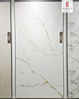 Dalle de marbre en porcelaine NUVOLA Calacatta blanc avec veines dorées, 1200x1200 mm, carrelage mural pour usage extérieur et jardin