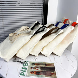 Bolsa de Compras de Lona de Algodón de Color Puro, Simple, Ecológica y de Gran Capacidad, en Oferta - Product Image 2