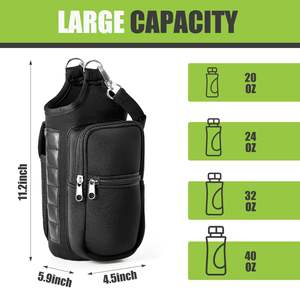 Bolsa de Gimnasio Magnética con Porta Botella de Agua Magnético, Bolsillo para Teléfono, Asa y Correa para el Hombro, 6 Imanes Integrados, Funda para Botella - Product Image 2