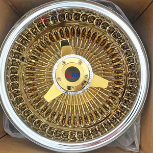 Ruedas KELUN de 13 y 14 pulgadas, triple dorado, tipo Knock-Off, en venta. Llanta de alambre de 13 pulgadas con neumático de banda blanca. - Product Image 6