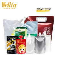 Fabrieks-OEM bedrukte plastic 100m 200ml 500ml speciaal gevormde plastic drink-/fruitsap stand-up spout pouch vloeistofverpakkingszak