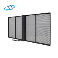 Mur vidéo LED transparent modulaire d'intérieur P3.91, affichage couleur pleine résolution 1080P HDR10, cloison en verre pour restaurant, publicité