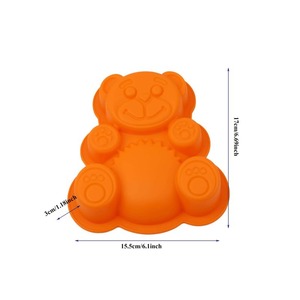 <b>Silicone</b> Bear Cake Mold Orange Color For Chocolate Molds <b>Baking</b> Tools - Product Image 2