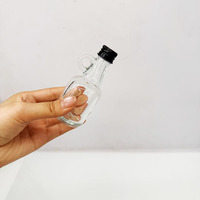 Botol Kaca Mini Transparan Berkualitas Tinggi, Tahan Lama, Laris Manis, 40ml 90ml, Dapat Dikustomisasi dengan Tutup Sekrup untuk Minyak, Minuman, Jus, Anggur