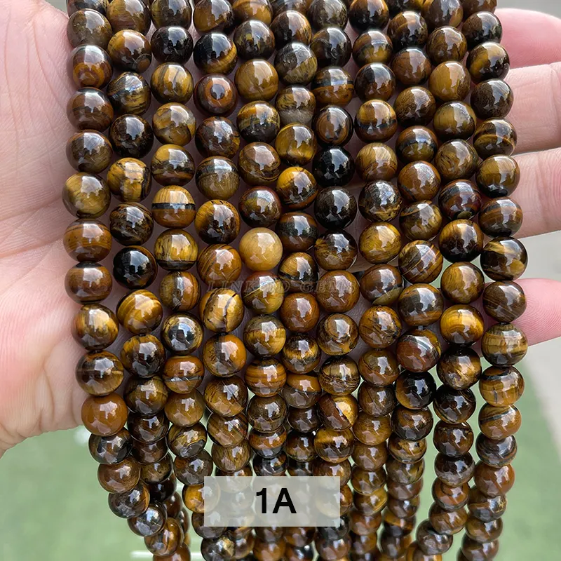 Factory Price 6mm 8mm 10mm Brown Color Bulk Beads Round Loose Beads Natural Yellow Tiger Eye Beads for DIY Jewelry