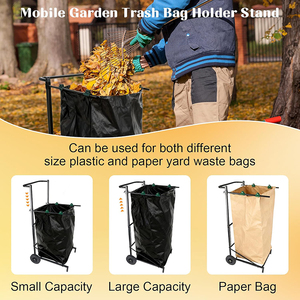 Support de sacs poubelles réglable sur roulettes JH-Mech, compatible avec les sacs en plastique et les sacs en <span class=keywords><strong>papier</strong></span> robustes - Product Image 3