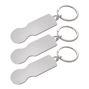 शॉपिंग कार्ट सिक्का कीचेन स्टेनलेस स्टील खाली सुपरमार्केट बढ़ावा लेजर लोगो यूरोपीय ट्रोली सिक्का कीचेन - Product Image 5