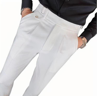 Naples décontracté affaires personnalisé taille haute non repassage minceur sans ceinture Gurge costume grande taille pantalon