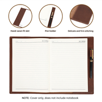 Funda para cuaderno de cuero genuino Retro B5, 100 hojas, suministros escolares de oficina de negocios hechos a mano, funda para libros con ranura para lápices