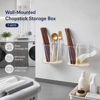 Boîte de rangement minimaliste pour baguettes de cuisine, support mural en plastique de qualité alimentaire avec drainage pour vaisselle