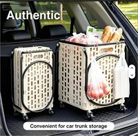 Chariot de courses pliable et roulant pour plateforme de vente en gros - Chariot robuste de 45 L - Approvisionnement en gros