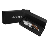 Superbe Coffret Décapsuleur Traditionnel en Bois avec Décapsuleur en Acier à Double Charnière Sécurisée pour Fêtes en Plein Air